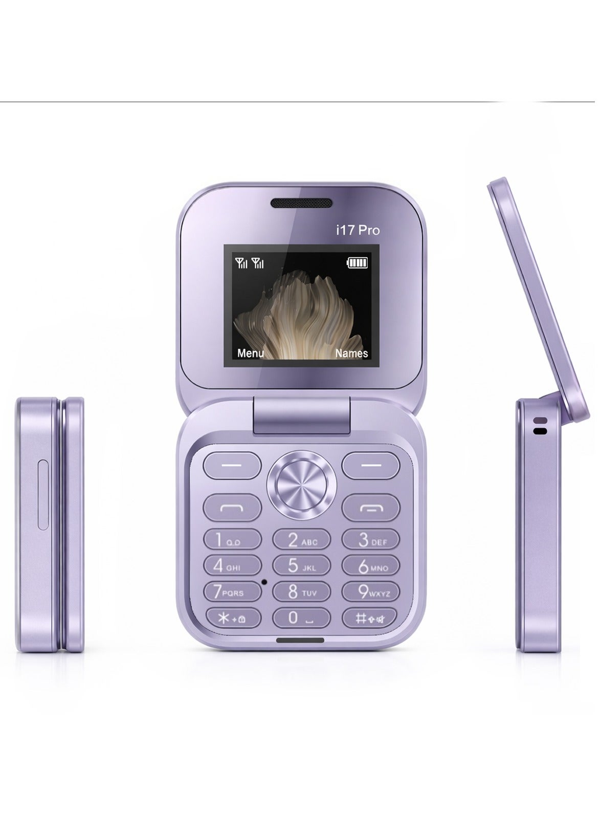 TAPIT 17pro Mini Flip Phon Keypad Non-smartphon Elderly Phon with Large Buttons, Dual SIM, FM Radio, Multilingual, Speed Dial, Blacklist, for Kids & Elderly (purple Mini Flip Mobile Phone)